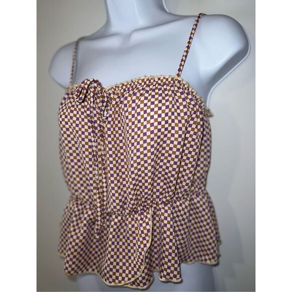 NEW! Women’s Smocked Peasant Camo Top Small - Picture 1 of 8